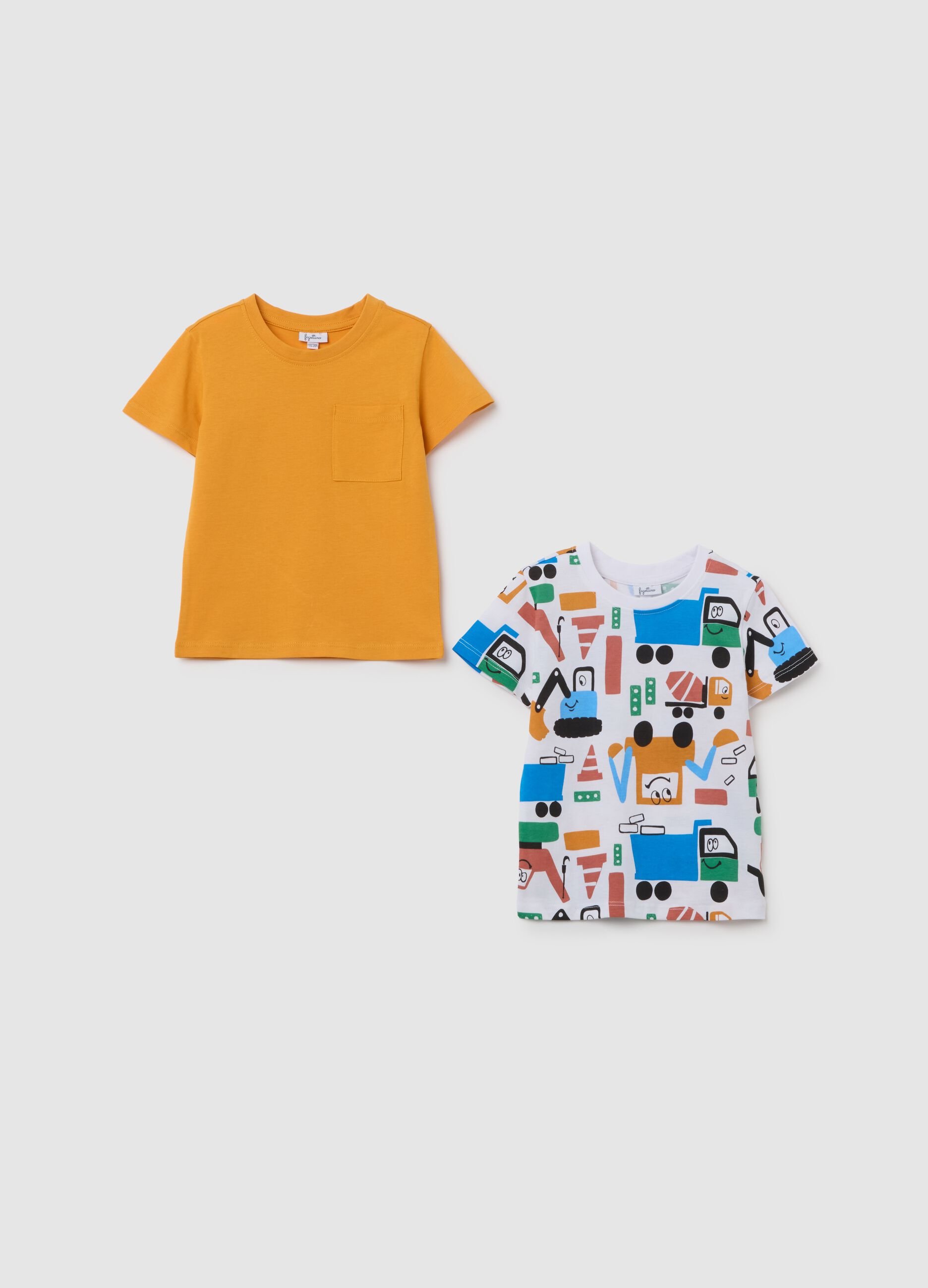 T-shirt da neonato in puro cotone multicolor regular fit