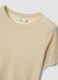 Beige viscose blend regular fit T-shirt with transparent accents_4