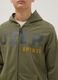 Children's green cotton blend regular fit hoodie with full zip_2