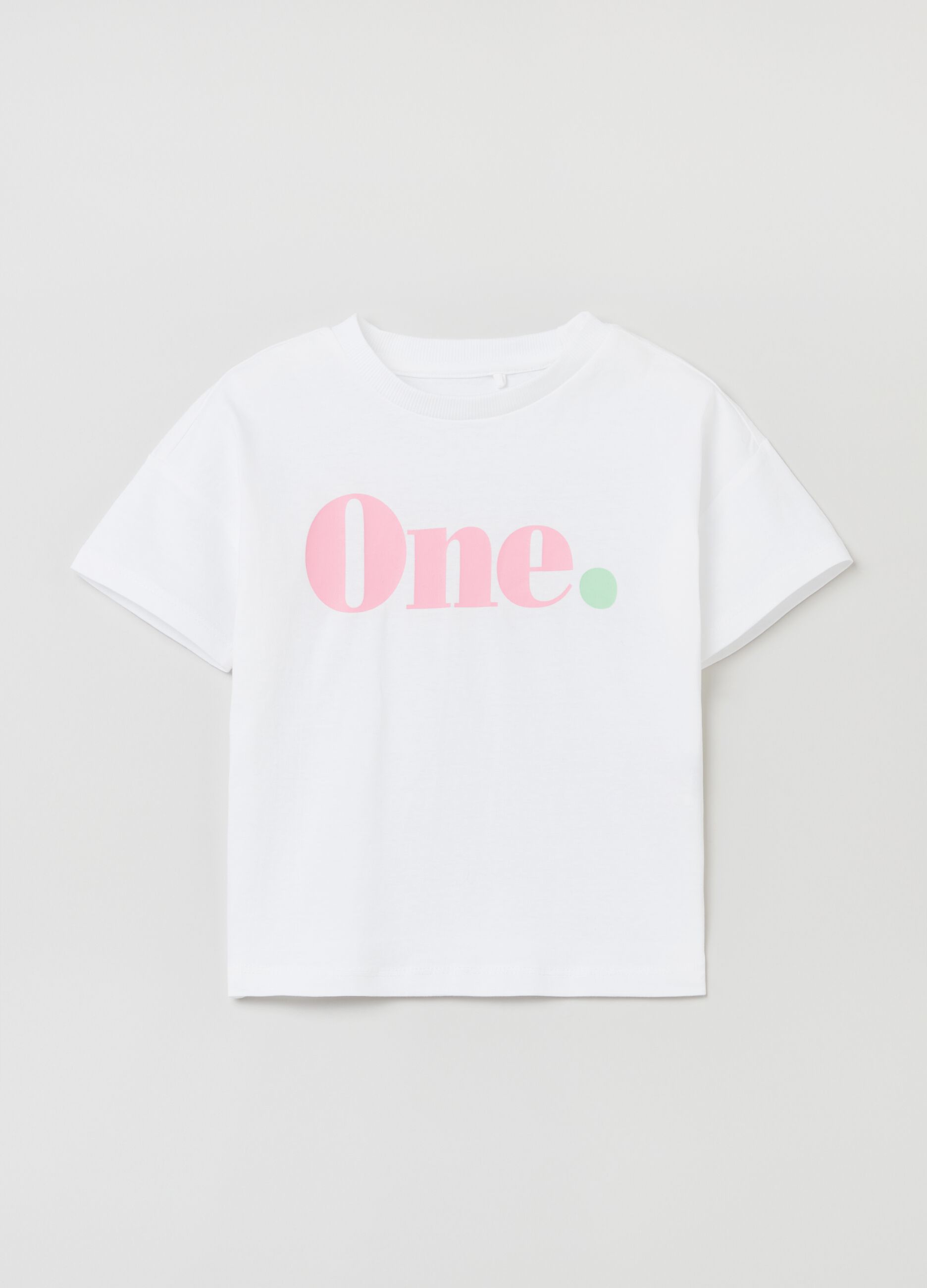 Crew-neck T-shirt with lettering print