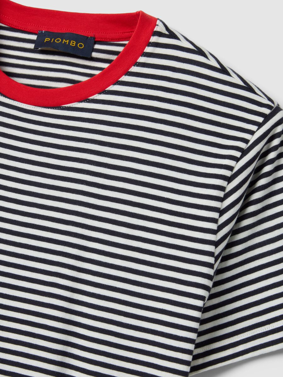 T-shirt in puro cotone a righe multicolor regular fit_5
