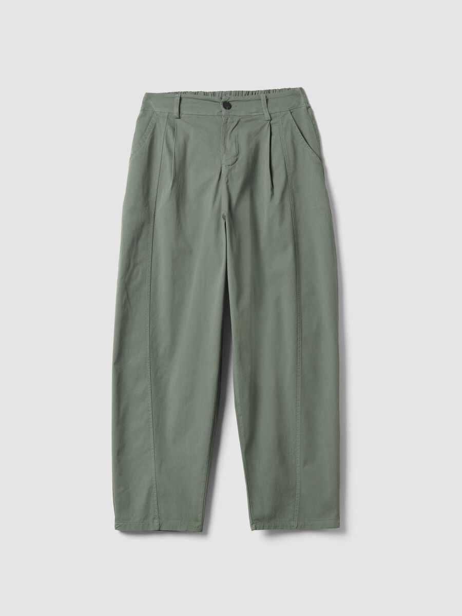 Green stretch-cotton chino trousers_0