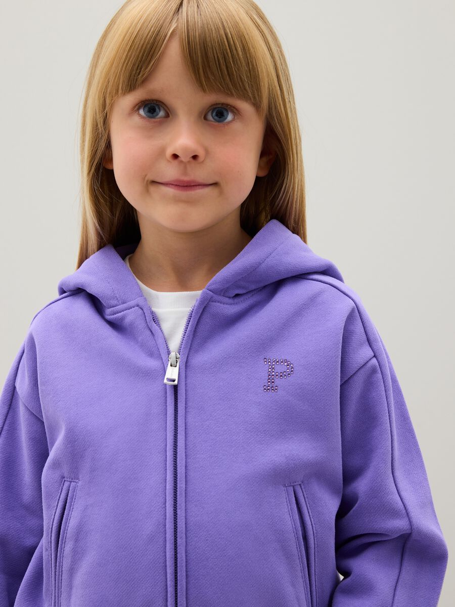 Girls' Regular Fit Purple Cotton Hoodie_2