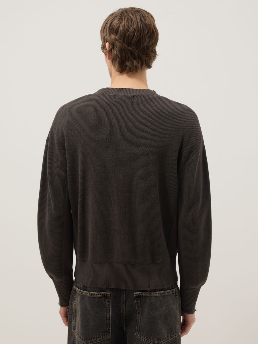 Brown pure cotton oversized sweater_3