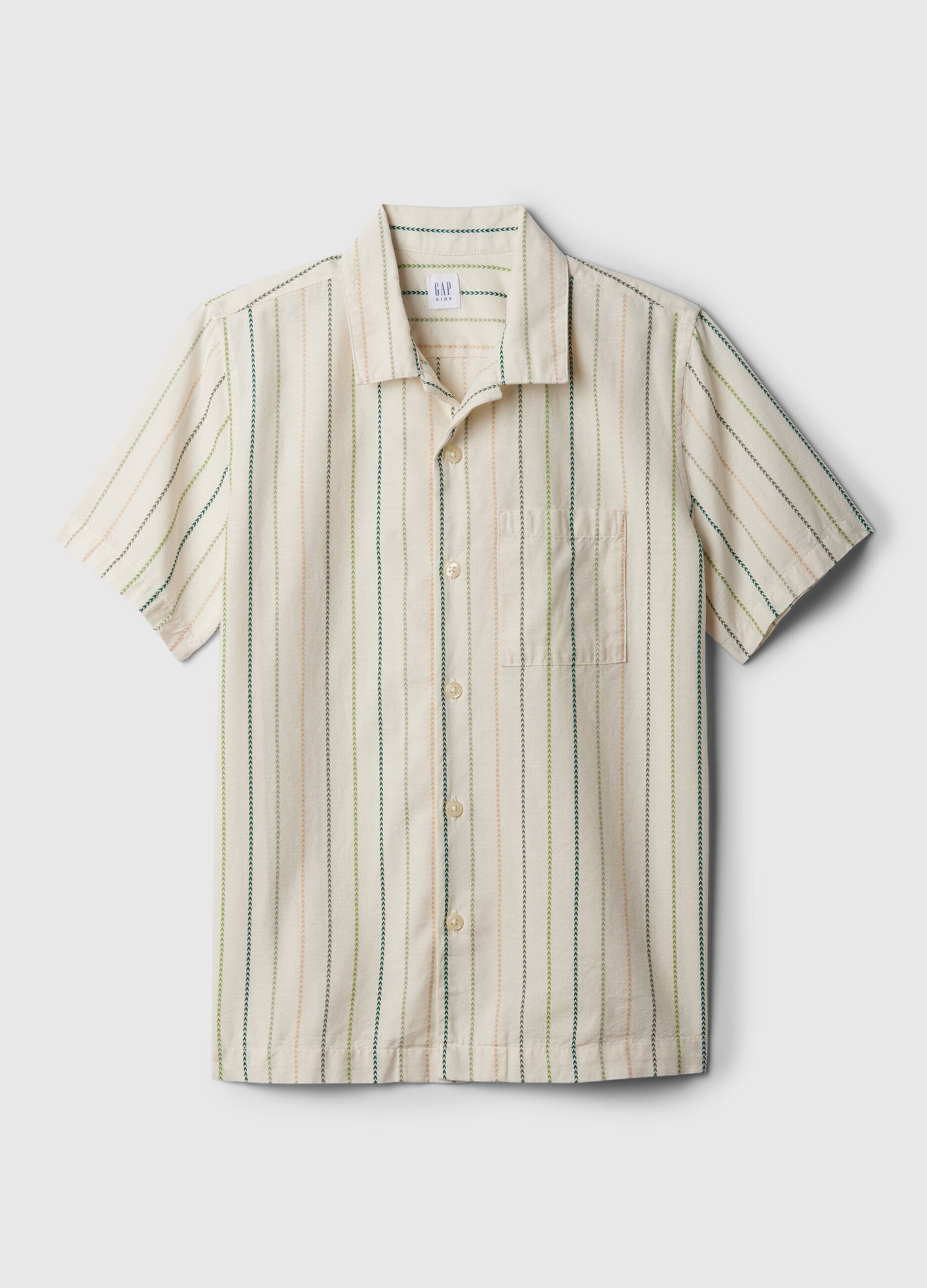 Cotton dobby shirt with pattern