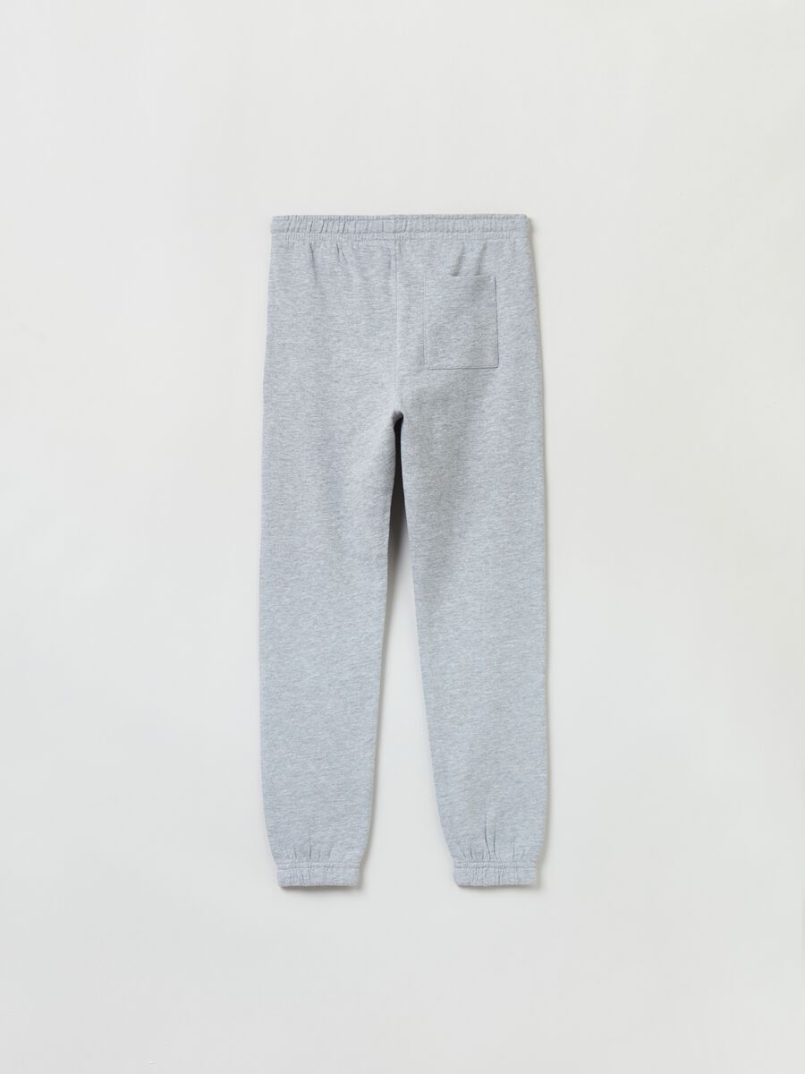 Joggers in felpa con coulisse e stampa_1