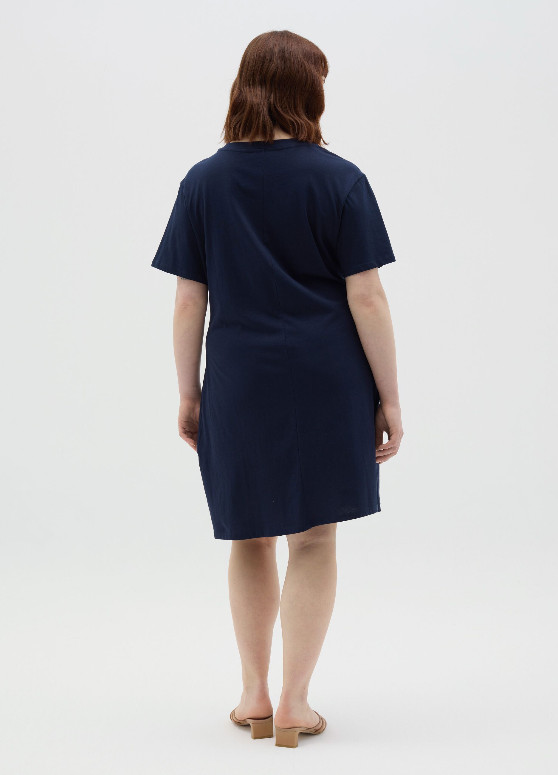Abito blu in cotone Curvy