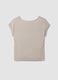 Beige pure viscose V-neck T-shirt, regular fit_1