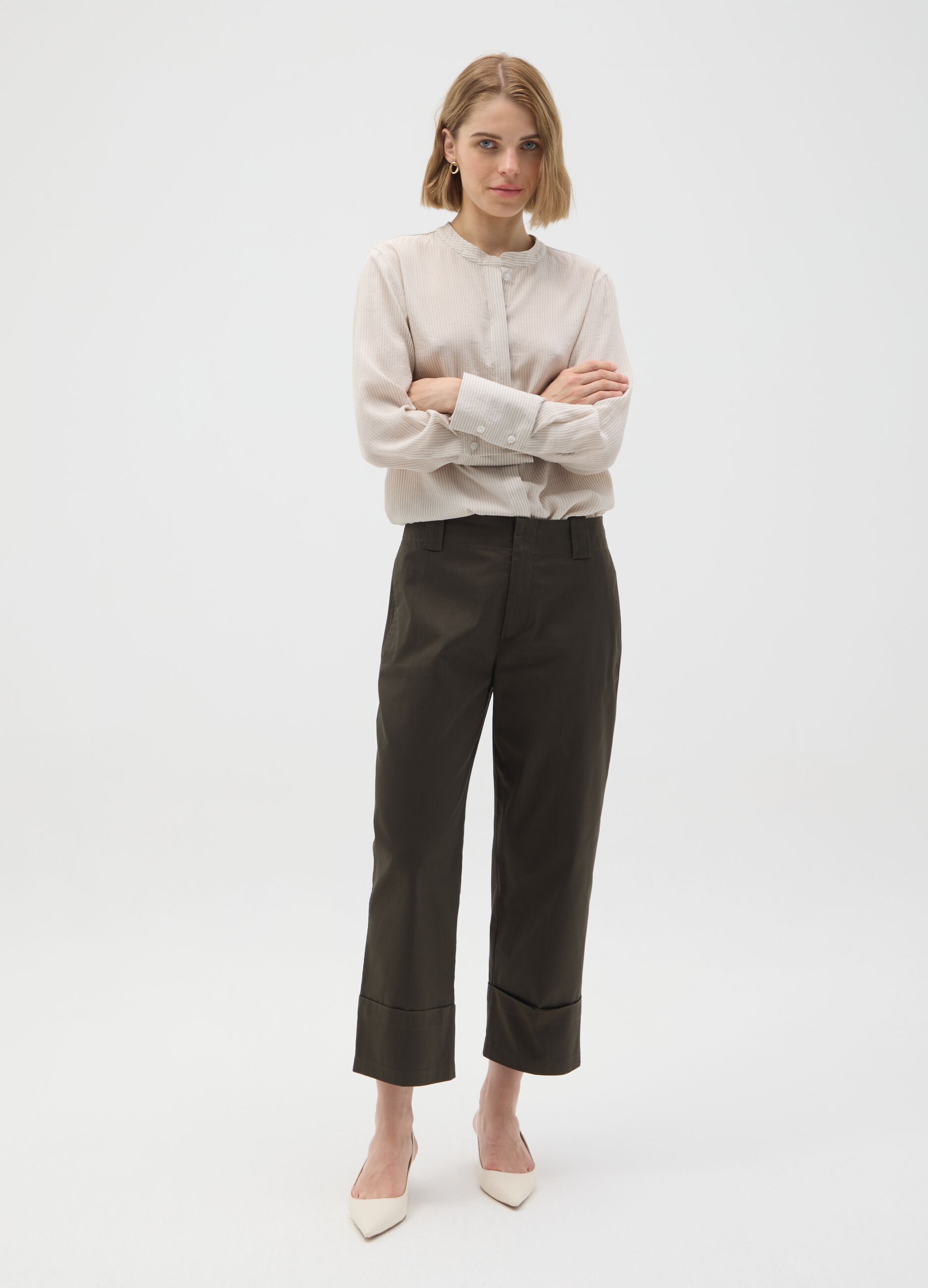 Multicolour regular fit viscose blend shirt