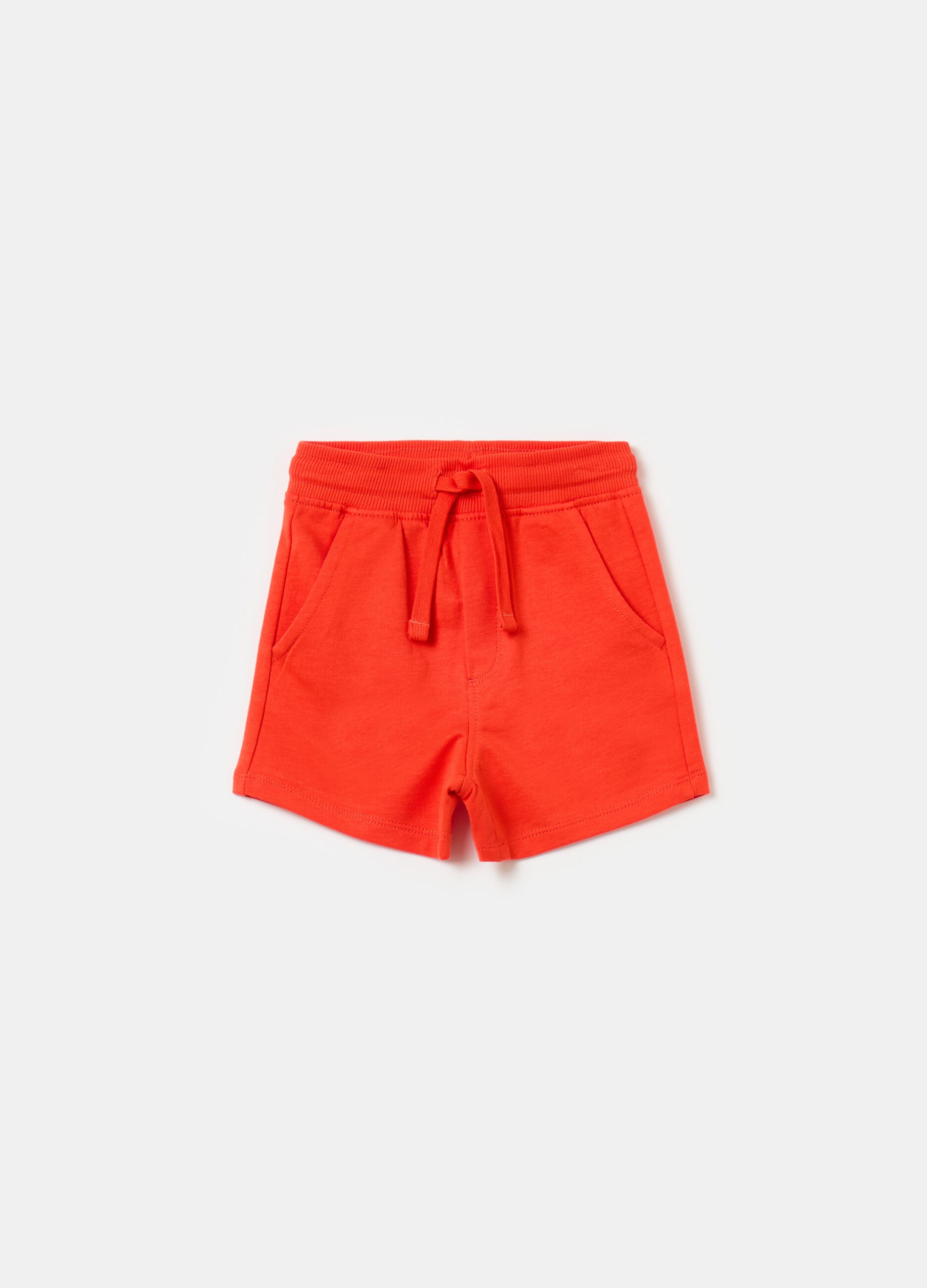 Cotton shorts with drawstring