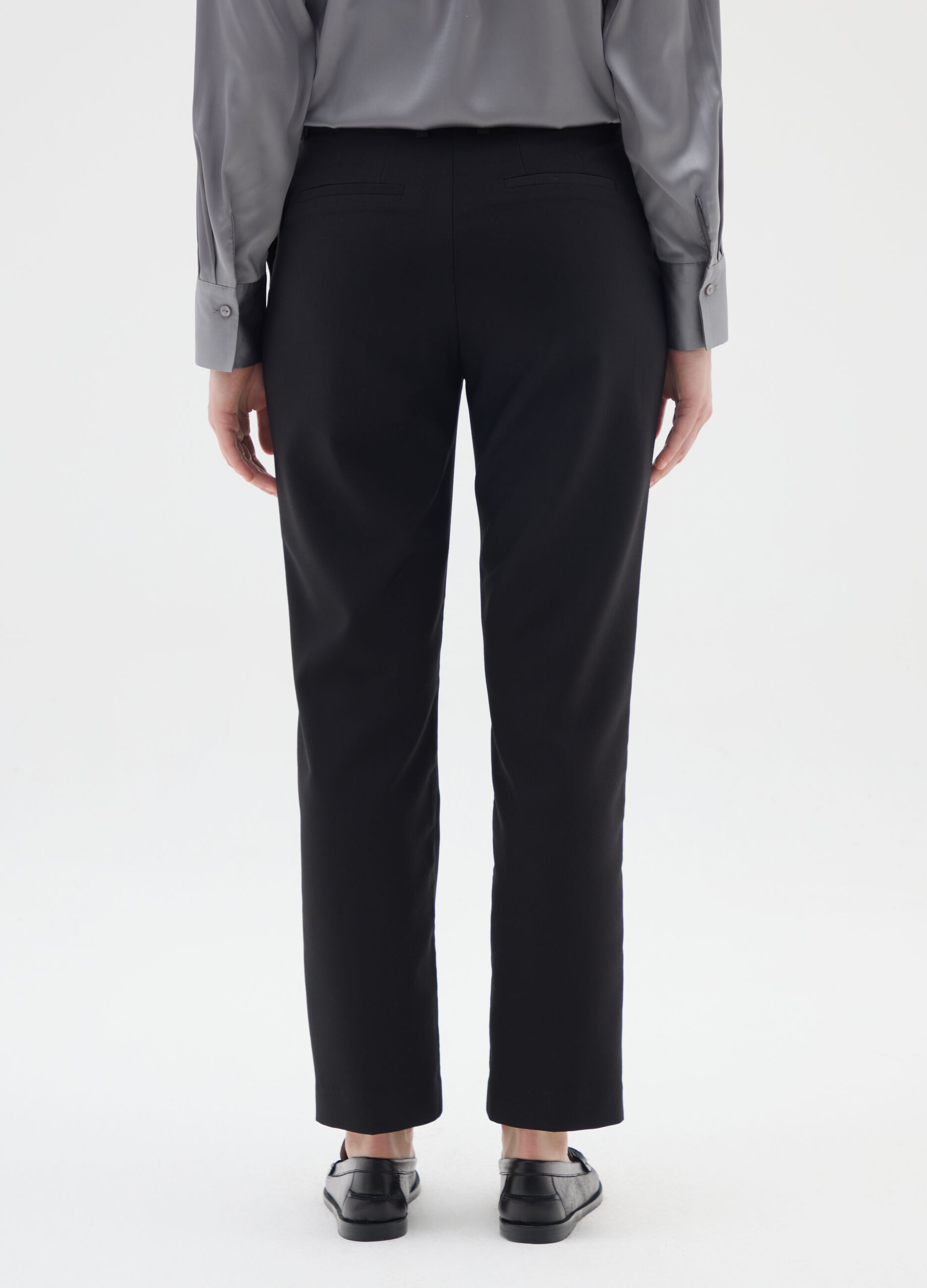 Black Slim Elasticated Trousers