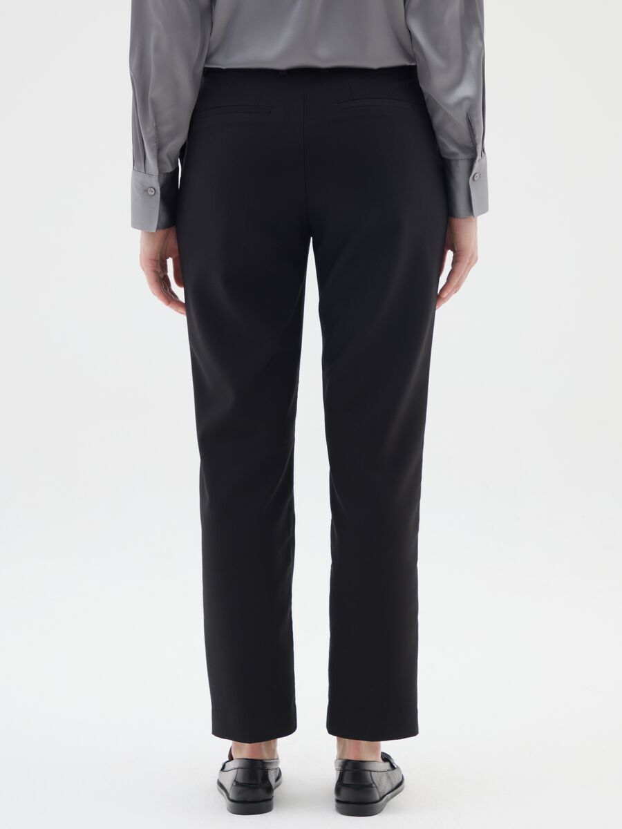 Black Slim Elasticated Trousers_2