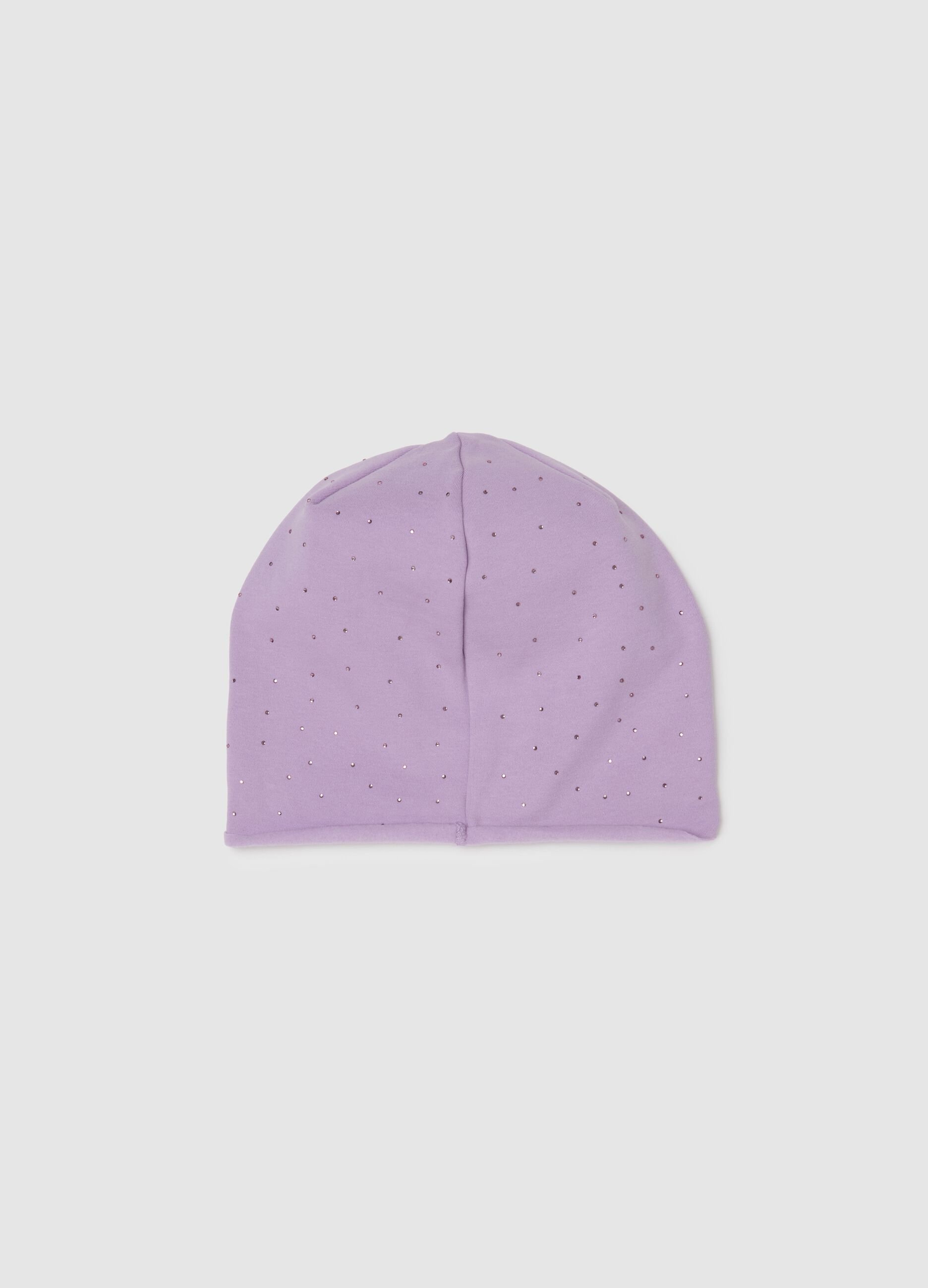 Purple Stretch Cotton Girl's Hat