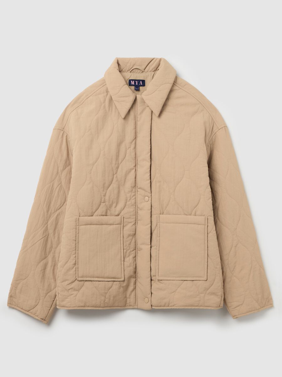 Curvy short quilted jacket with collar_4
