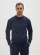 Blue cotton blend sweatshirt with front pocket_0