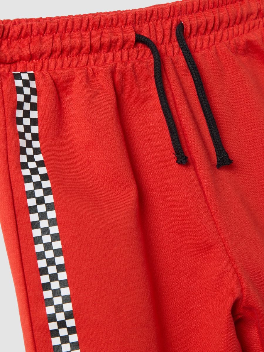 Completo jogging rosso e bianco Ducati in puro cotone per bimbo over fit_2