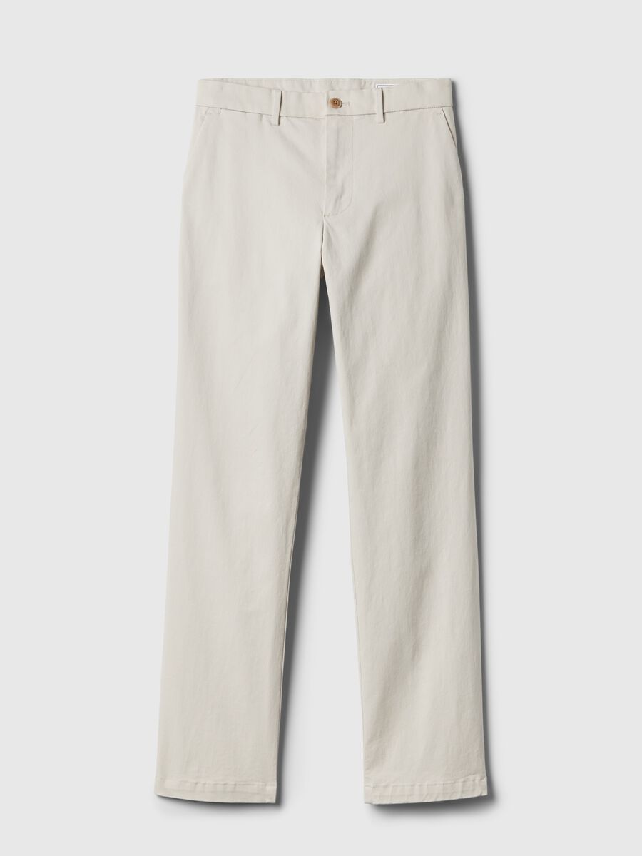 Pantalone straight fit in cotone stretch_3