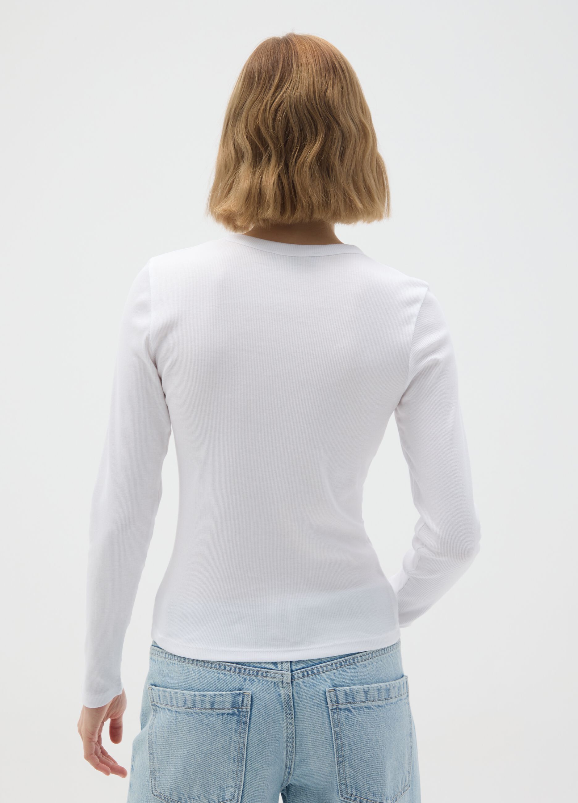 White pure cotton T-shirt regular fit