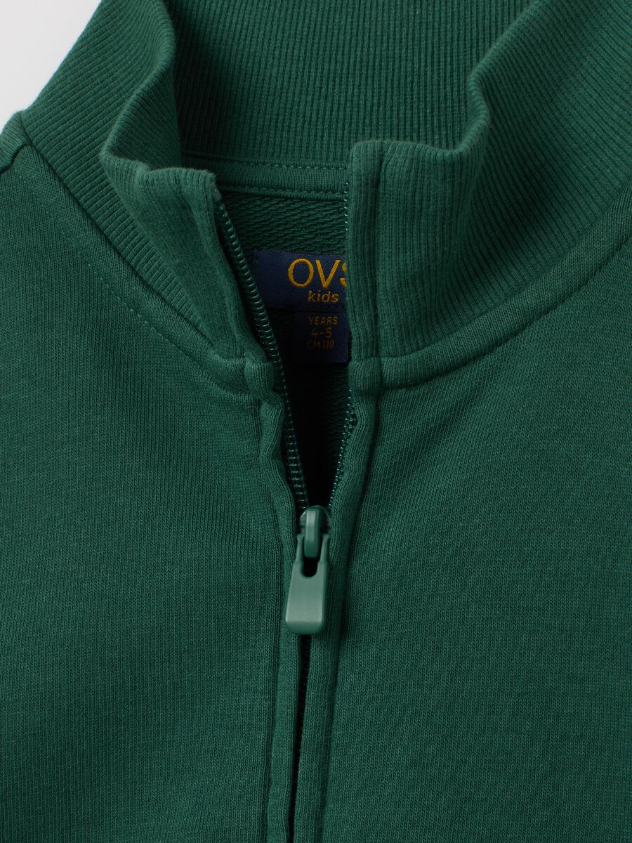 Felpa da bambino in puro cotone verde regular fit_3