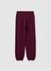 Girls' red pure cotton jogger trousers with regular fit_4