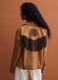 Brown pure cotton fringed shacket, regular fit_3