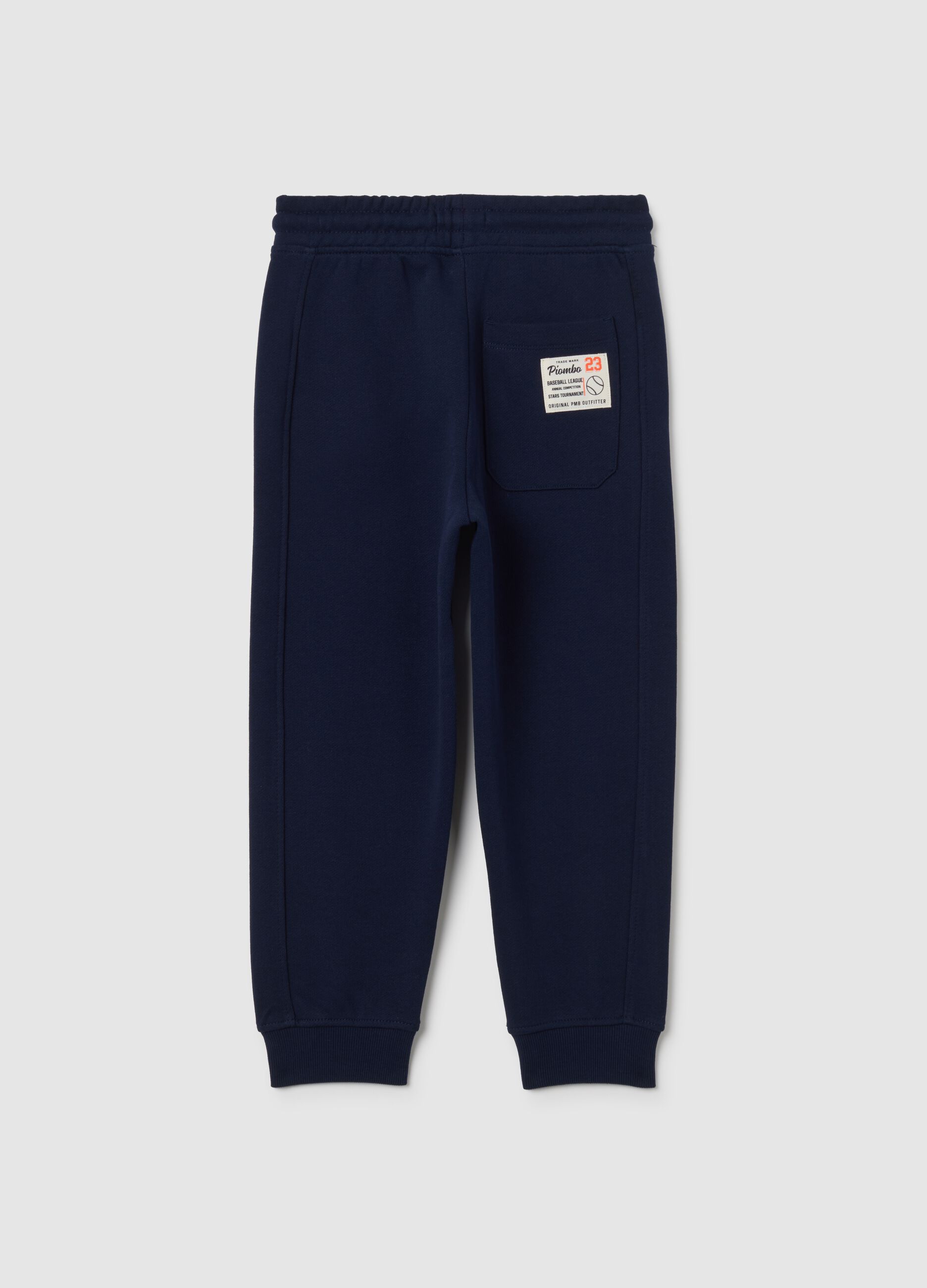Kids' blue pure cotton trousers with regular fit