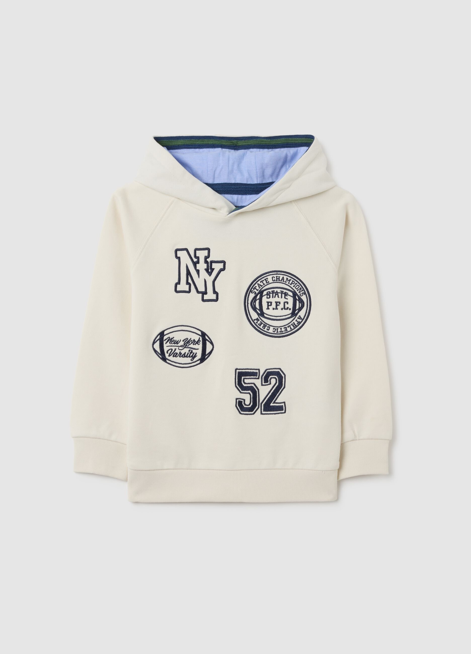 White Regular Fit Pure Cotton Kid's Sweatshirt
