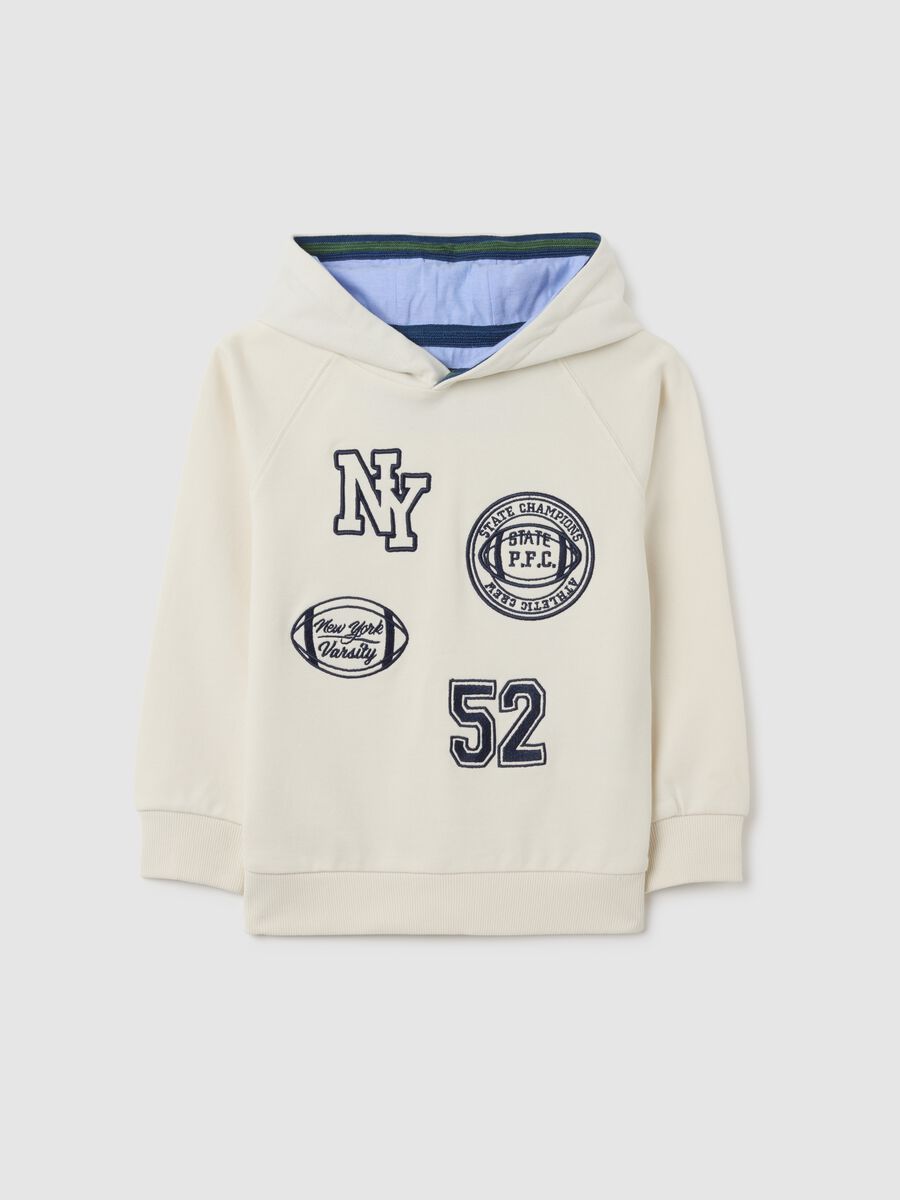 White Regular Fit Pure Cotton Kid's Sweatshirt_0