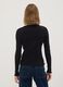 T-shirt nera in puro cotone a maniche lunghe girocollo regular fit_3