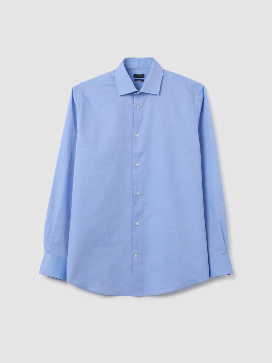 Men's pure cotton light blue shirt_0