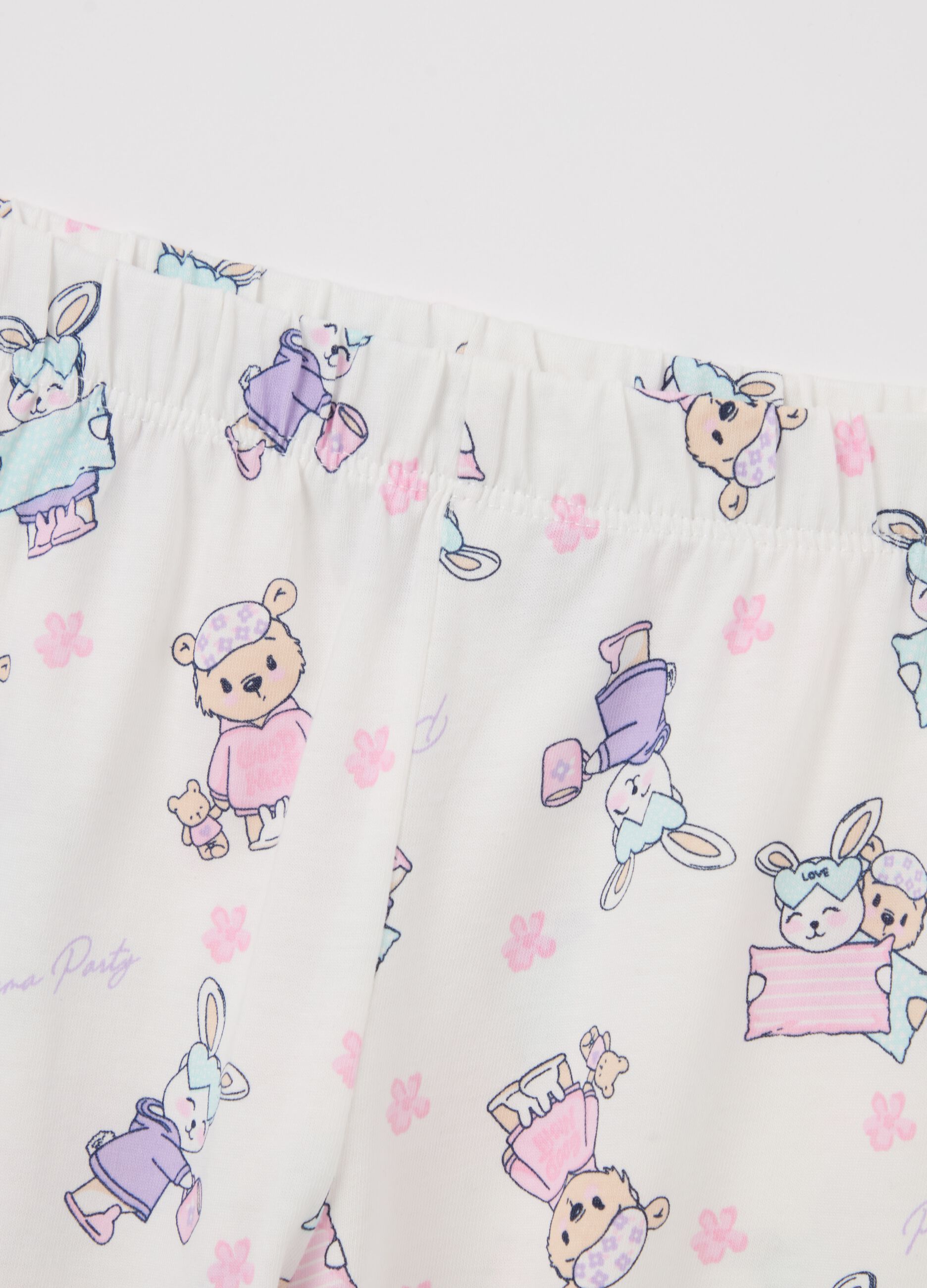 Pigiama in cotone bio con stampa all-over 