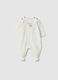 White newborn stretch cotton sleepsuit with integrated feet_0