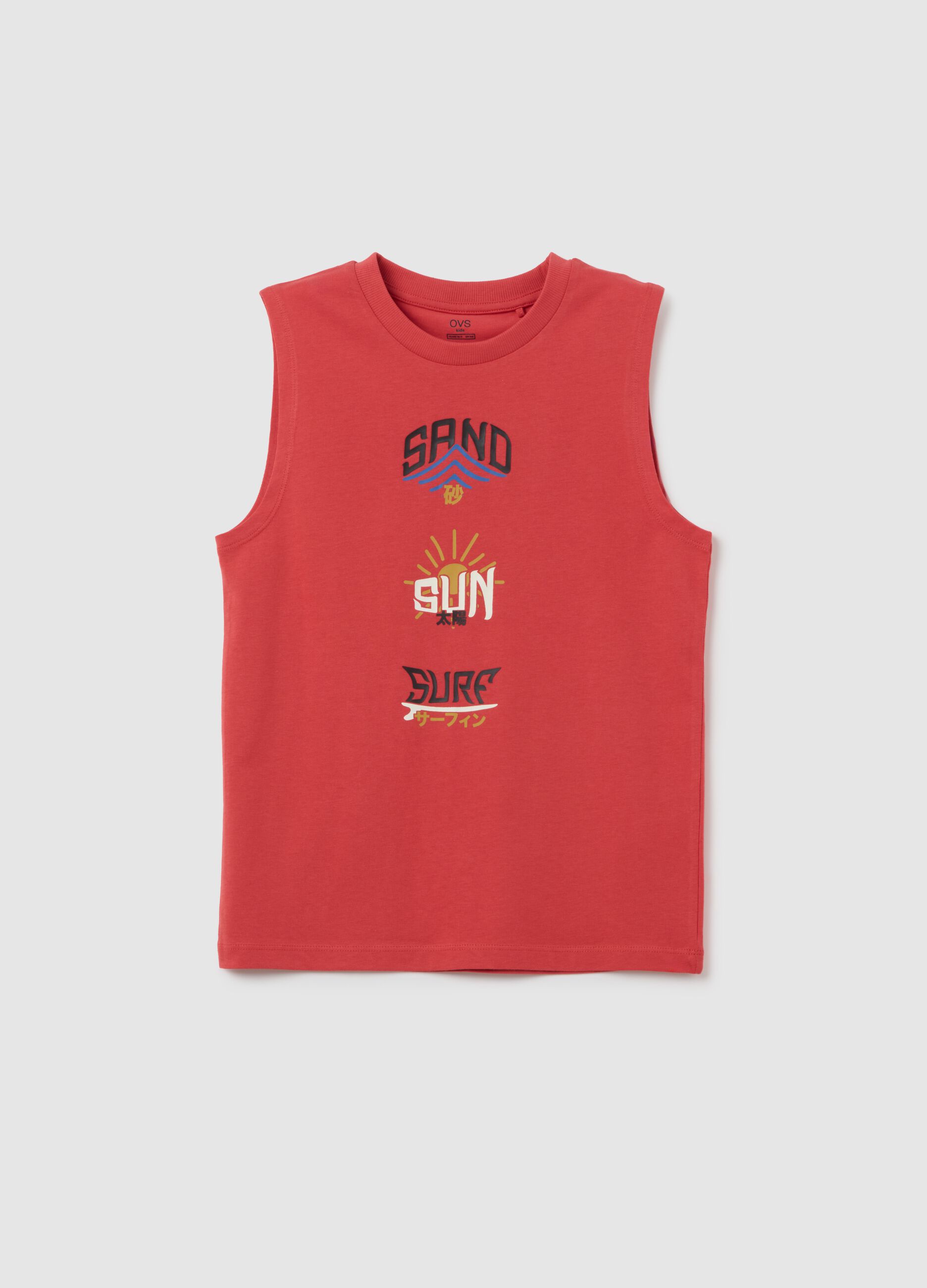 Boy's Red Regular Fit Pure Cotton Vest