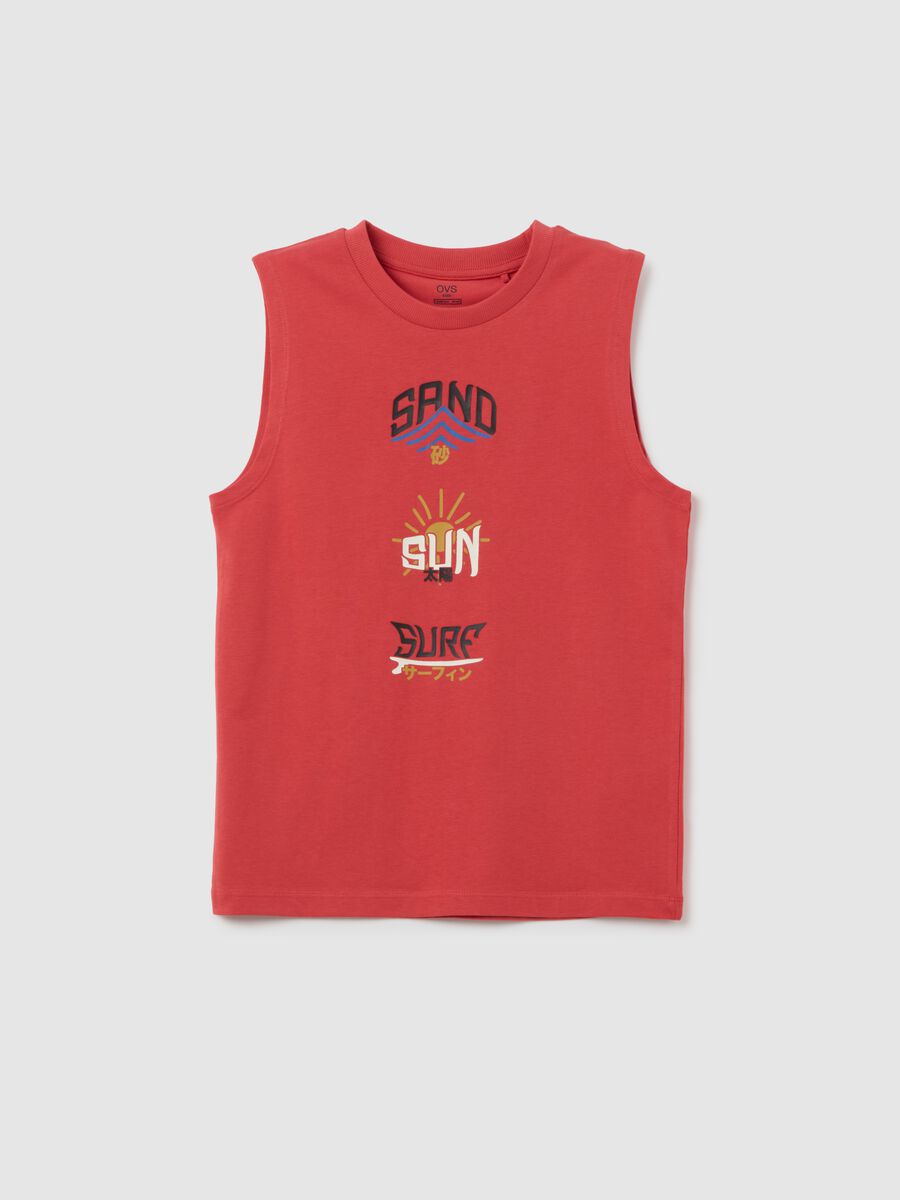 Boy's Red Regular Fit Pure Cotton Vest_3