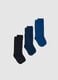 Tripack di calze blu e nere lunghe in misto cotone per bambino_0