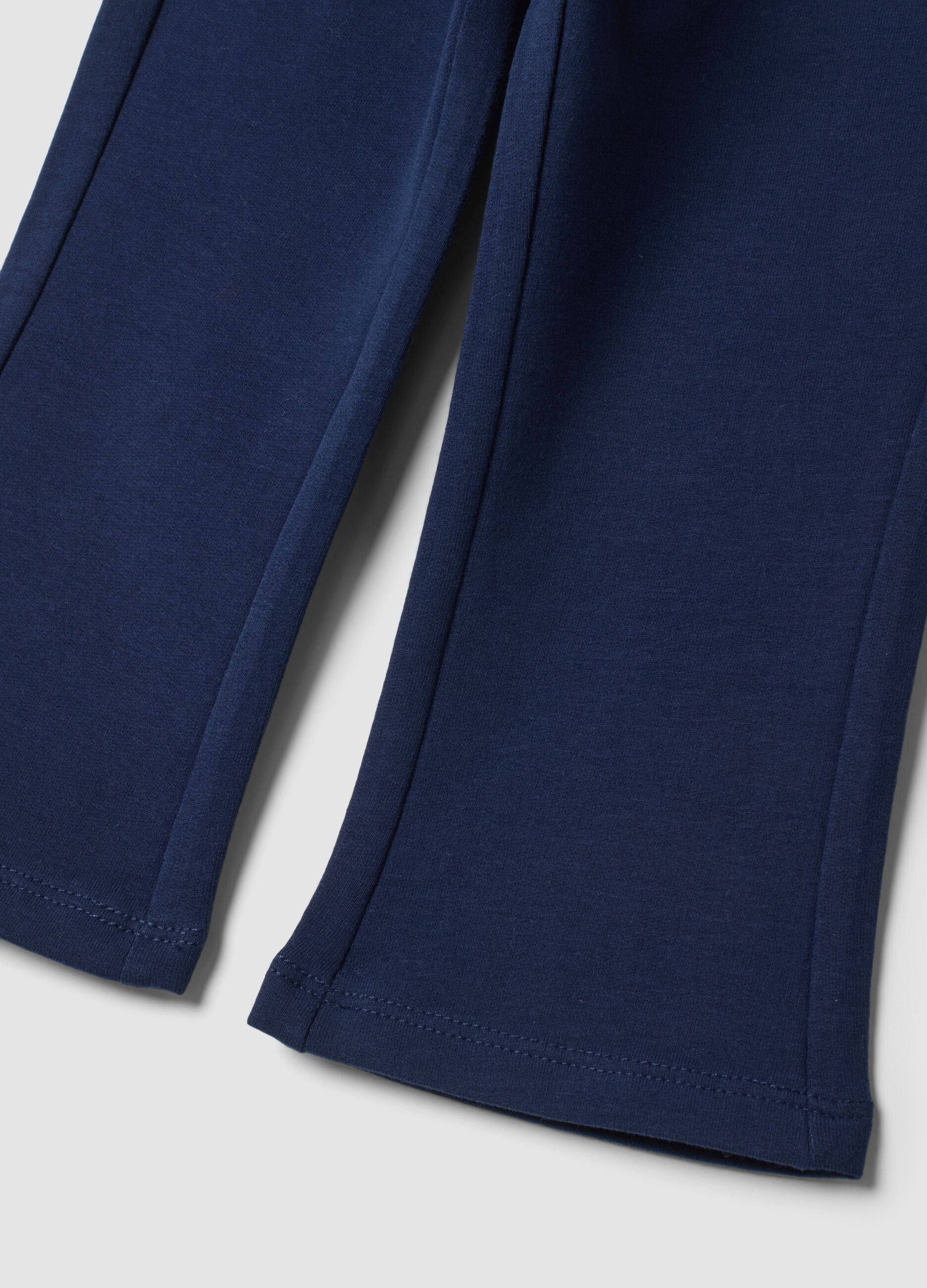 Blue organic stretch cotton flared leggings