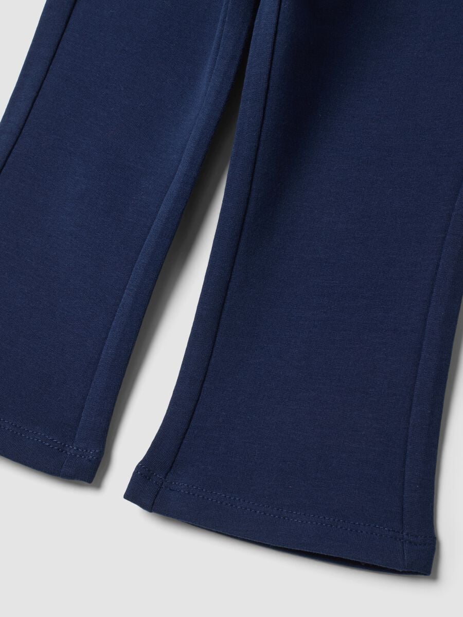 Blue organic stretch cotton flared leggings_3