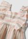 Pink striped cotton and linen-blend dress with ruffles_3