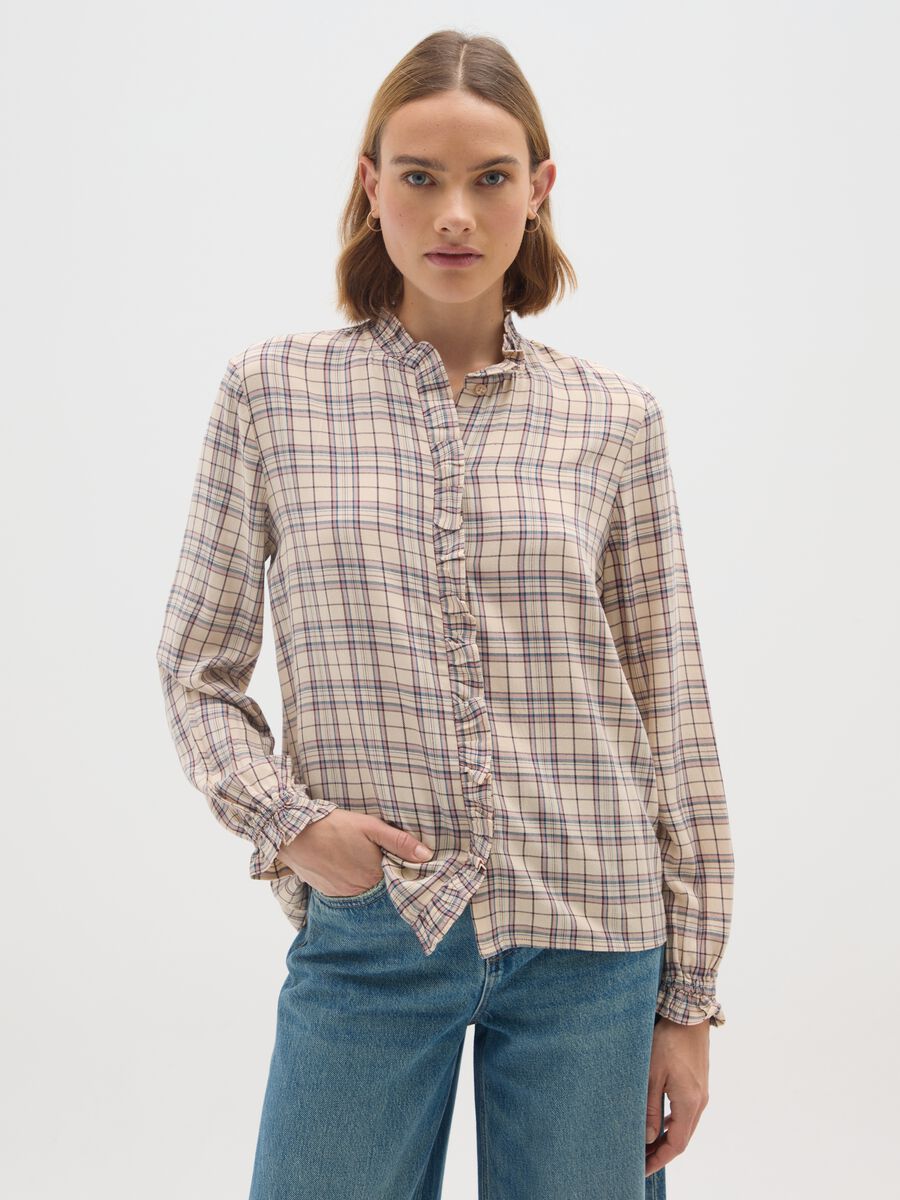 Relaxed Fit Multicolour Checked Flannel Shirt_0