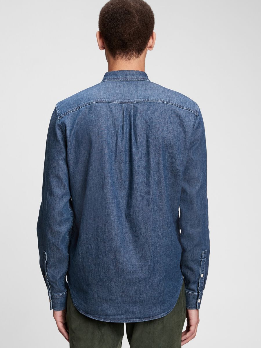 Camicia in denim con tasca_2