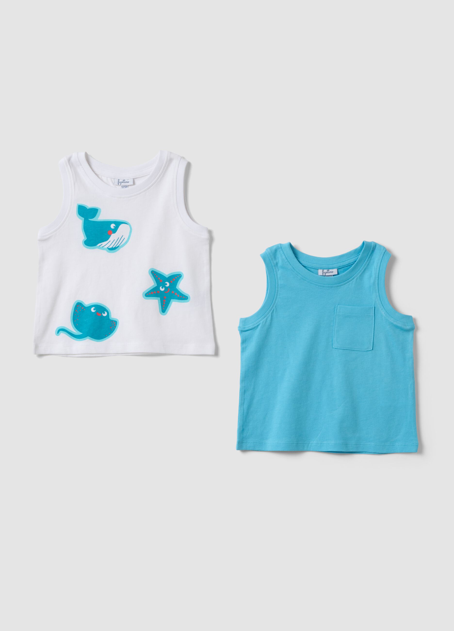 2-pack of light blue pure cotton tank tops
