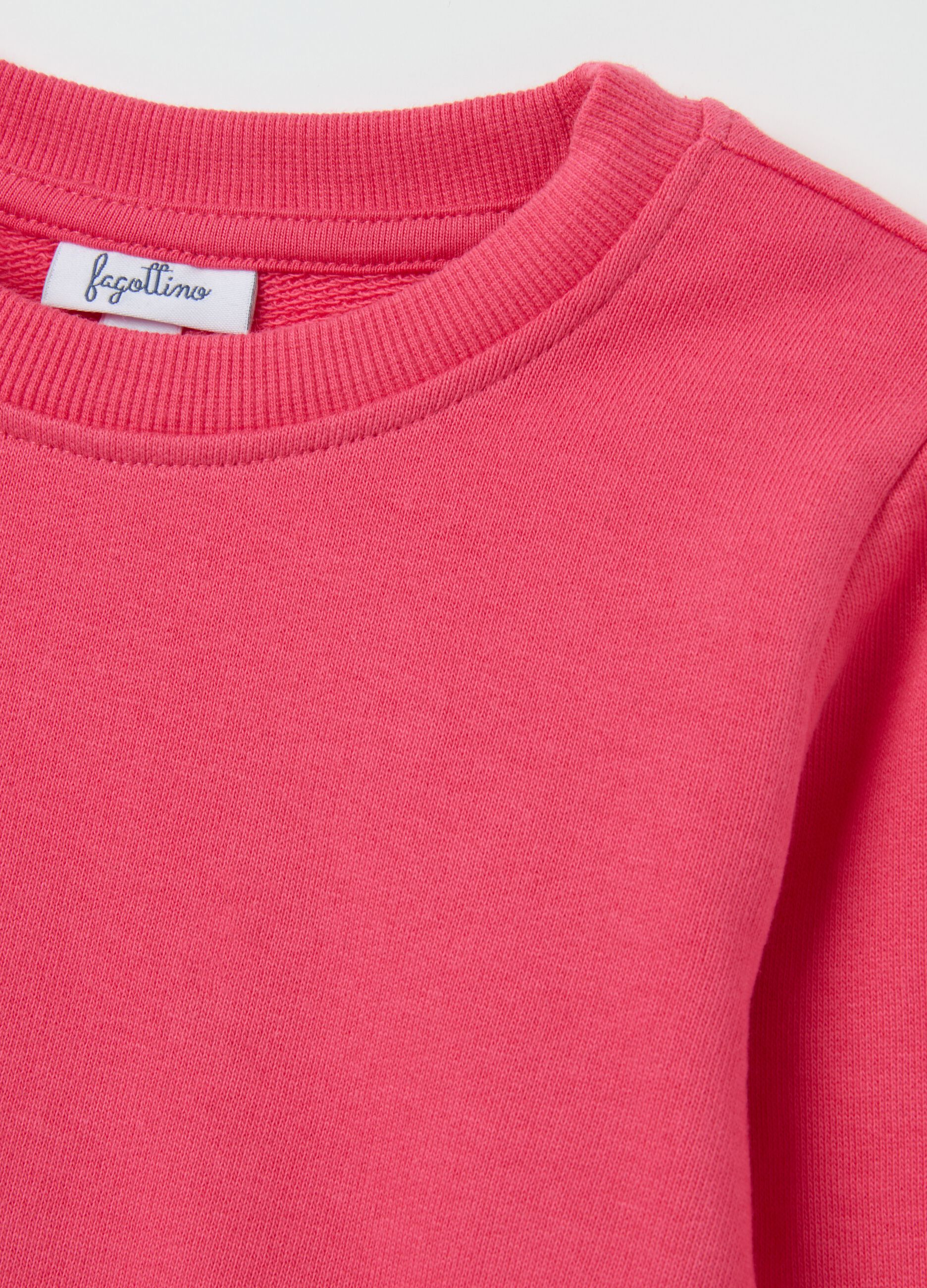 Girls' pink pure cotton sweatshirt regular fit