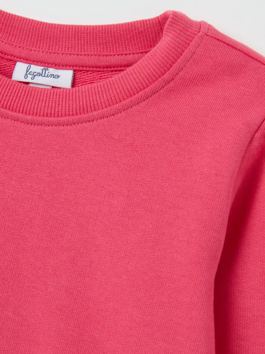 Girls' pink pure cotton sweatshirt regular fit_2