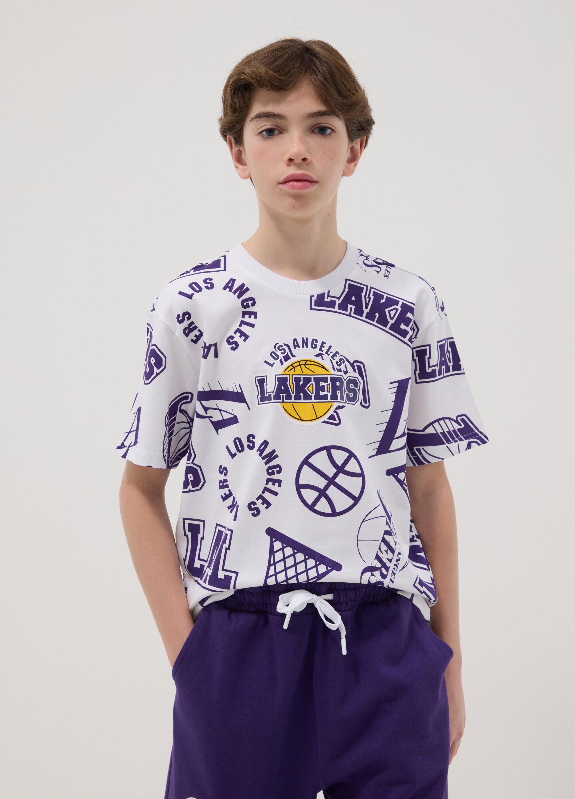 Oversized multicoloured pure cotton set for boys - Lakers