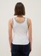 White stretch cotton tank top with border regular fit_1