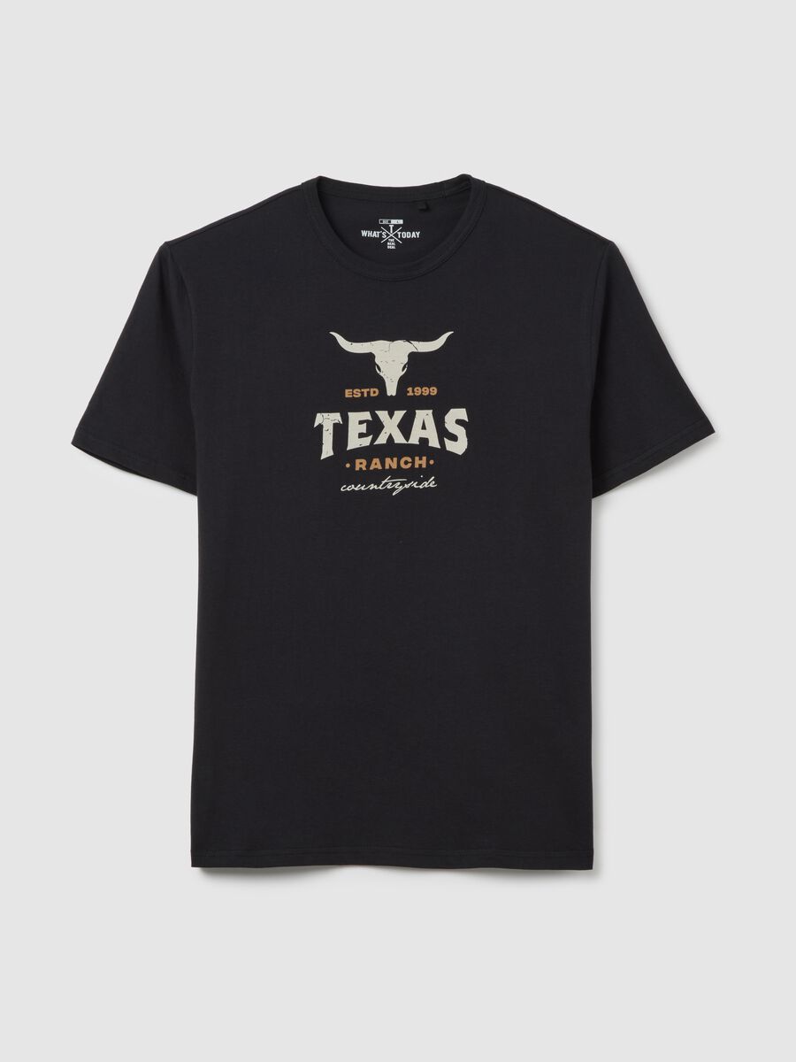Black T-shirt with Texas Ovs print_4
