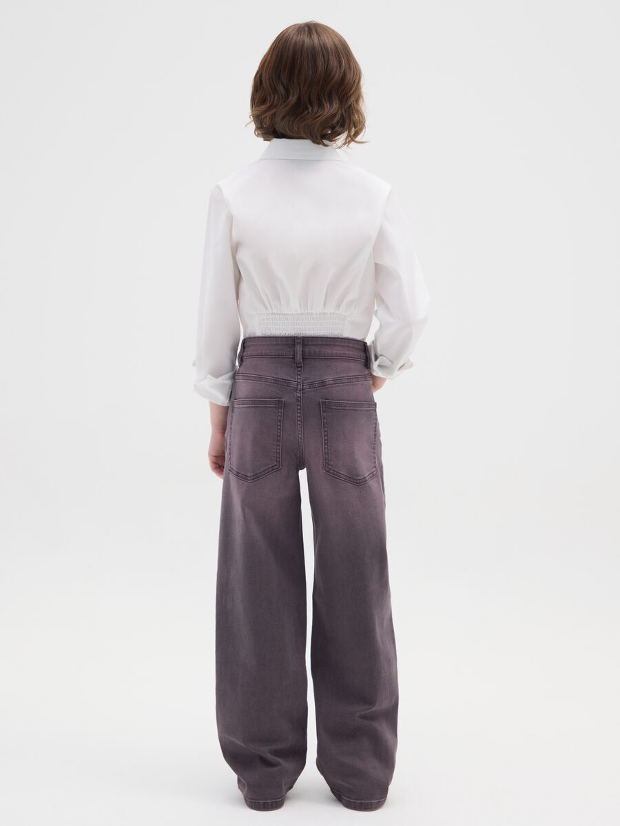 Girls' purple stretchy cotton skater jeans_1