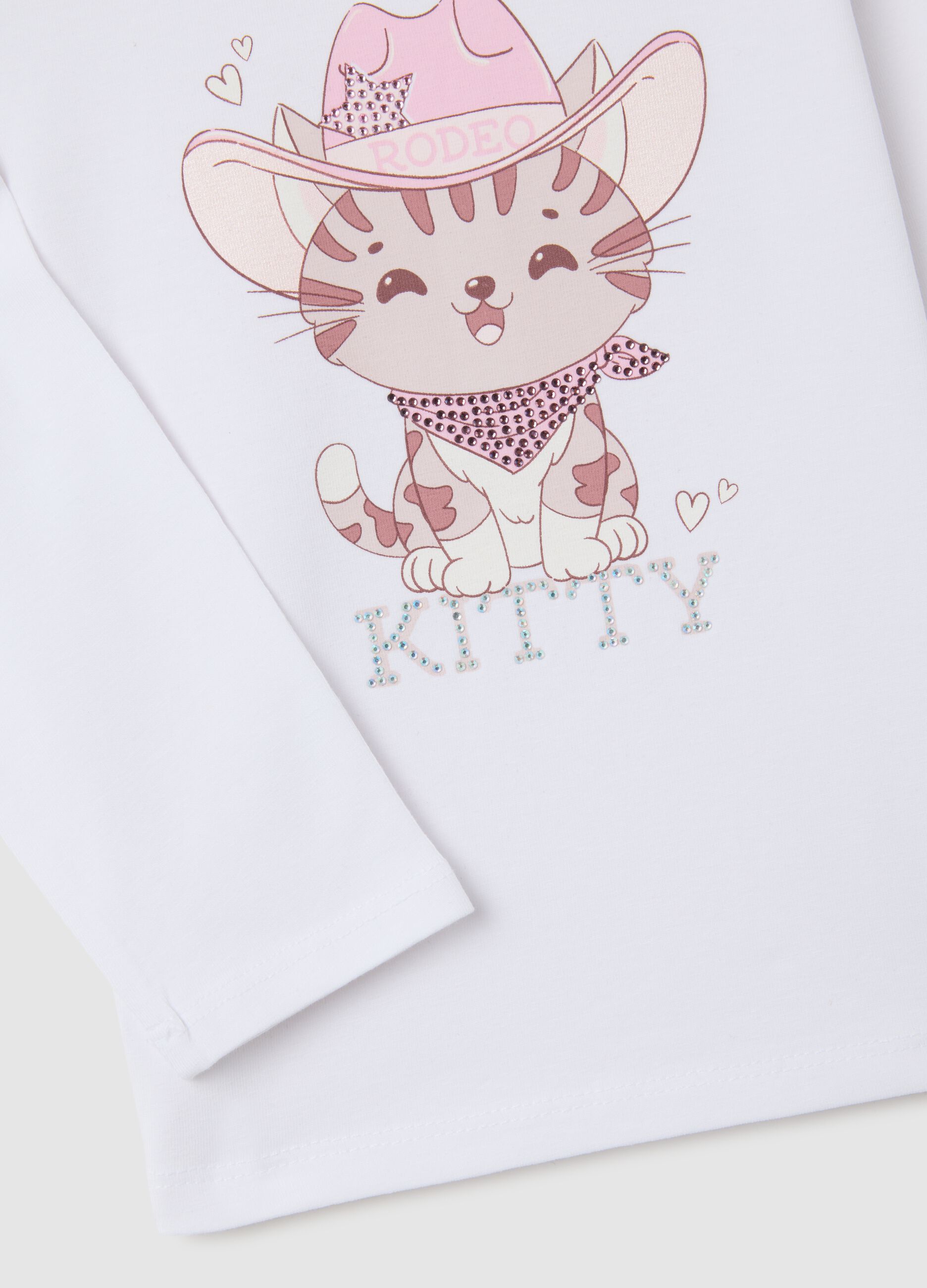 White long sleeve girl's t-shirt with print
