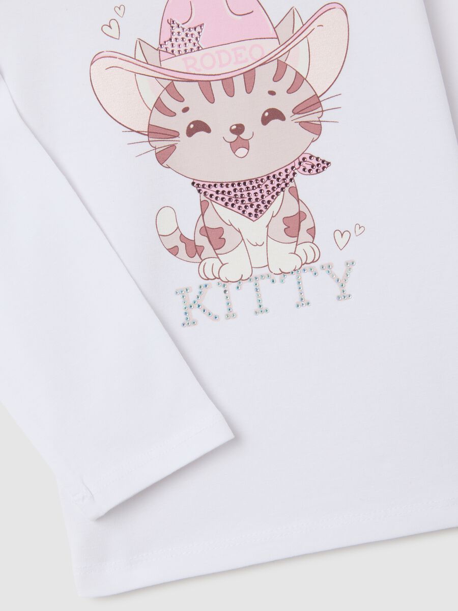 White long sleeve girl's t-shirt with print_2