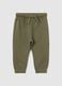 Children's green pure cotton trousers with elasticated waist regular fit_0